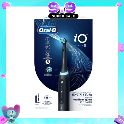 ORAL-B - iO Series 5 Electric Toothbrush Black Bluetooth Ultimate Clean with A.I Connectivity (5 Brushing Modes + Refill holder + Travel Case & Charging Station Included) 1s image