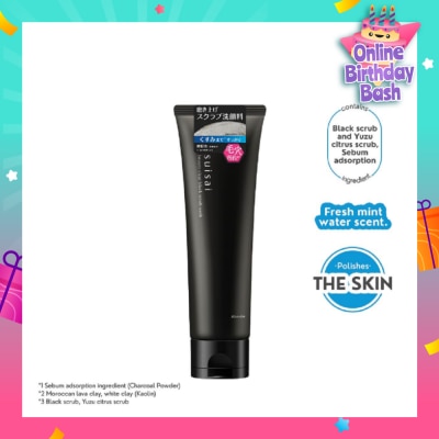 SUISAI Beauty Clear Black Scrub Wash (removes skin dullness and excess sebum) 130g