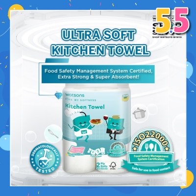 WATSONS 2ply Kitchen Towel 120s x 2 Rolls