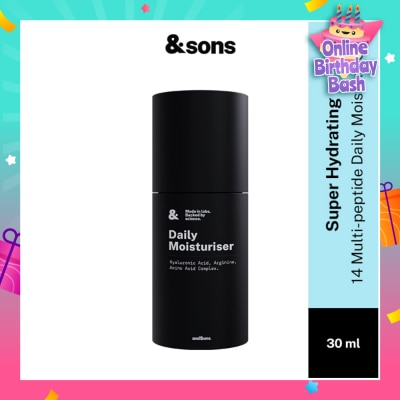 ANDSONS Super Hydrating 14 Peptide Daily Moisturiser (Made For Men's Skin) 30ml (Expiry: Feb`2026)