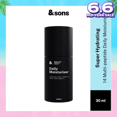 ANDSONS Super Hydrating 14 Peptide Daily Moisturiser (Made For Men's Skin) 30ml (Expiry: Feb`2026)