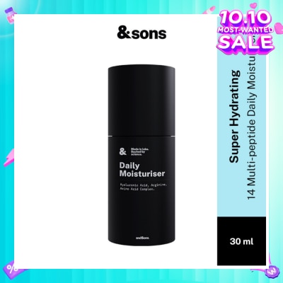 ANDSONS Super Hydrating 14 Peptide Daily Moisturiser (Made For Men's Skin) 30ml (Expiry: Feb`2026)