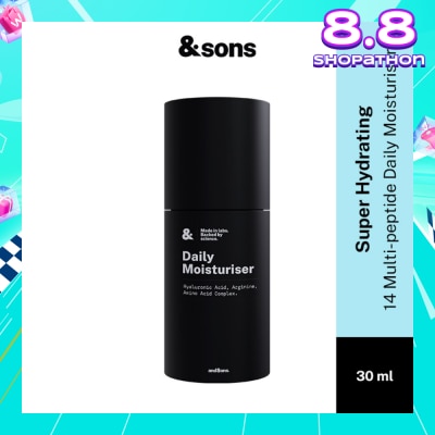 ANDSONS Super Hydrating 14 Peptide Daily Moisturiser (Made For Men's Skin) 30ml (Expiry: Feb`2026)