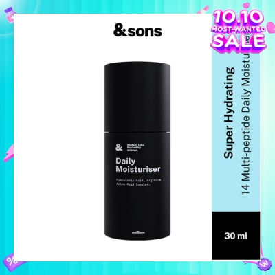 ANDSONS Super Hydrating 14 Peptide Daily Moisturiser (Made For Men's Skin) 30ml (Expiry: Feb`2026)