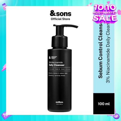 ANDSONS Oil Control 3% Niacinamide Daily Cleanser (Made For Men's Skin) 100ml (Expiry: Jul`2026)