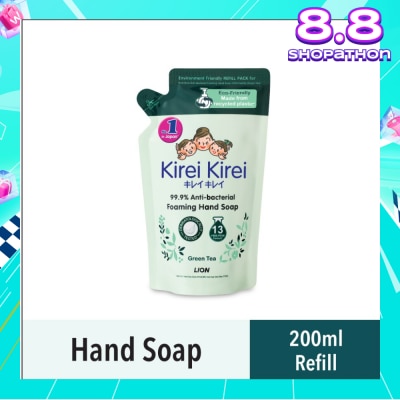 KIREI KIREI Anti Bacterial Foaming Hand Soap Refill Green Tea (99.9% Anti-Bacterial Protection + Gentle On Delicate Skin) 200ml
