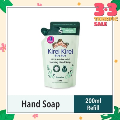 KIREI KIREI Anti Bacterial Foaming Hand Soap Refill Green Tea (99.9% Anti-Bacterial Protection + Gentle On Delicate Skin) 200ml