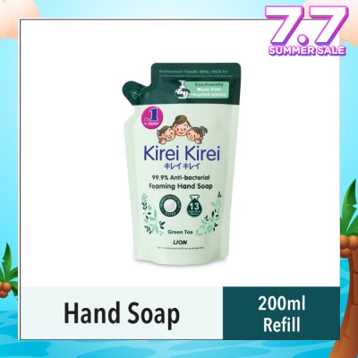 KIREI KIREI Anti Bacterial Foaming Hand Soap Refill Green Tea (99.9% Anti-Bacterial Protection + Gentle On Delicate Skin) 200ml