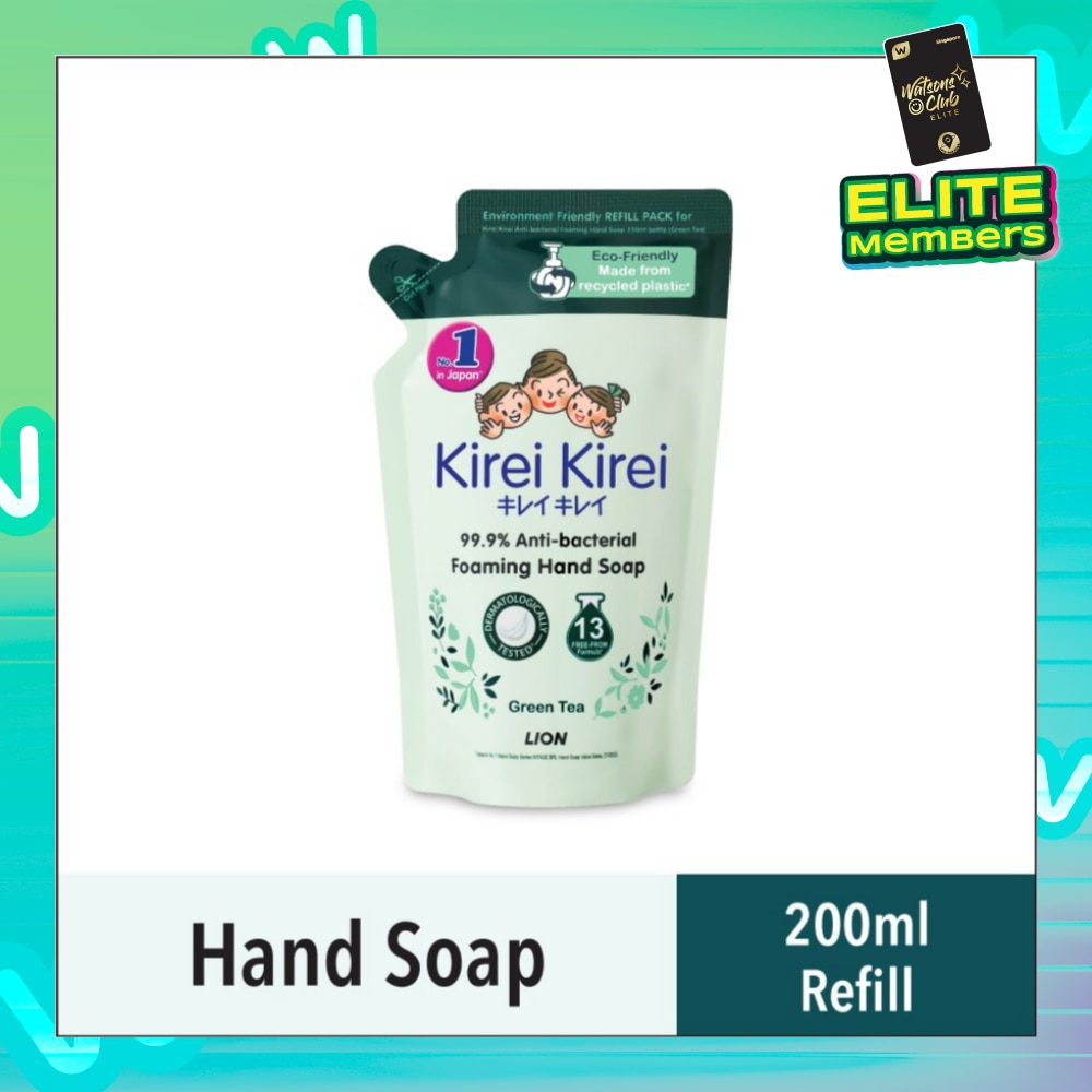 Anti Bacterial Foaming Hand Soap Refill Green Tea (99.9% Anti-Bacterial Protection + Gentle On Delicate Skin) 200ml