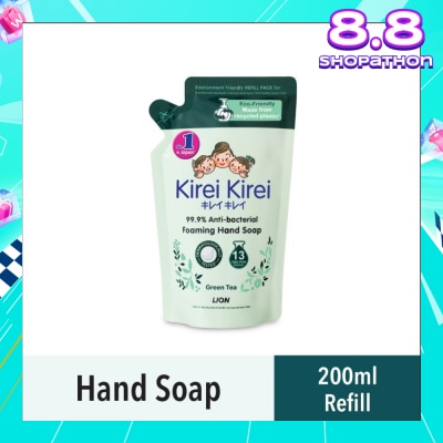 KIREI KIREI Anti Bacterial Foaming Hand Soap Refill Green Tea (99.9% Anti-Bacterial Protection + Gentle On Delicate Skin) 200ml