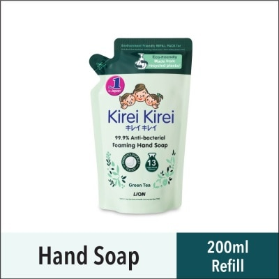 KIREI KIREI Anti Bacterial Foaming Hand Soap Refill Green Tea (99.9% Anti-Bacterial Protection + Gentle On Delicate Skin) 200ml