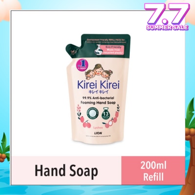 KIREI KIREI Anti Bacterial Foaming Hand Soap Refill Lychee (99.9% Anti-Bacterial Protection + Gentle On Delicate Skin) 200ml
