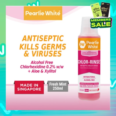 PEARLIE WHITE® Chlor-Rinse Antiseptic Mouth Rinse (Helps Relieve and Soothe Oral Discomfort) 250ml
