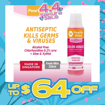 PEARLIE WHITE® - Chlor-Rinse Antiseptic Mouth Rinse (Helps Relieve and Soothe Oral Discomfort) 250ml