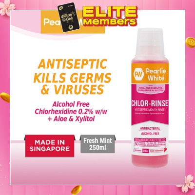 PEARLIE WHITE® Chlor-Rinse Antiseptic Mouth Rinse (Helps Relieve and Soothe Oral Discomfort) 250ml