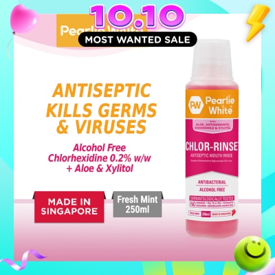 PEARLIE WHITE® Chlor Rinse Antiseptic Mouth Rinse (Helps Relieve and Soothe Oral Discomfort) 250ml image