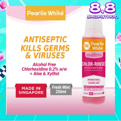 PEARLIE WHITE® Chlor-Rinse Antiseptic Mouth Rinse (Helps Relieve and Soothe Oral Discomfort) 250ml