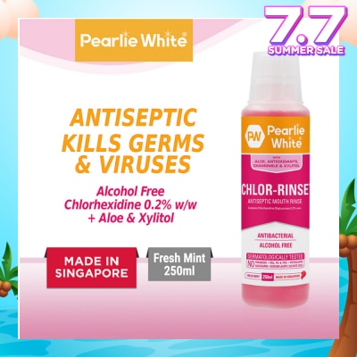PEARLIE WHITE® Chlor-Rinse Antiseptic Mouth Rinse (Helps Relieve and Soothe Oral Discomfort) 250ml