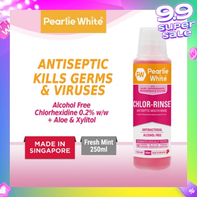 PEARLIE WHITE® Chlor-Rinse Antiseptic Mouth Rinse (Helps Relieve and Soothe Oral Discomfort) 250ml