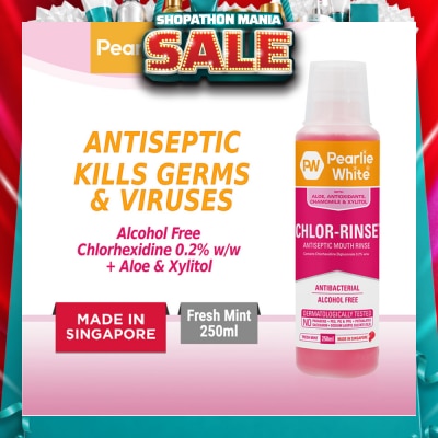 PEARLIE WHITE® - Chlor-Rinse Antiseptic Mouth Rinse (Helps Relieve and Soothe Oral Discomfort) 250ml