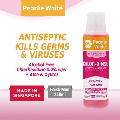 PEARLIE WHITE® Chlor-Rinse Antiseptic Mouth Rinse (Helps Relieve and Soothe Oral Discomfort) 250ml