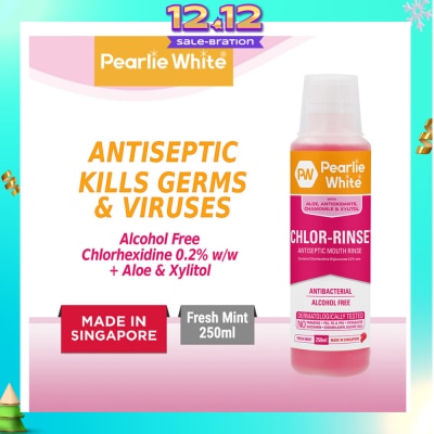 PEARLIE WHITE® Chlor-Rinse Antiseptic Mouth Rinse (Helps Relieve and Soothe Oral Discomfort) 250ml