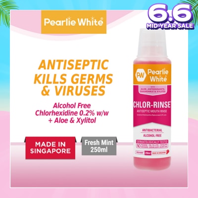 PEARLIE WHITE® Chlor-Rinse Antiseptic Mouth Rinse (Helps Relieve and Soothe Oral Discomfort) 250ml