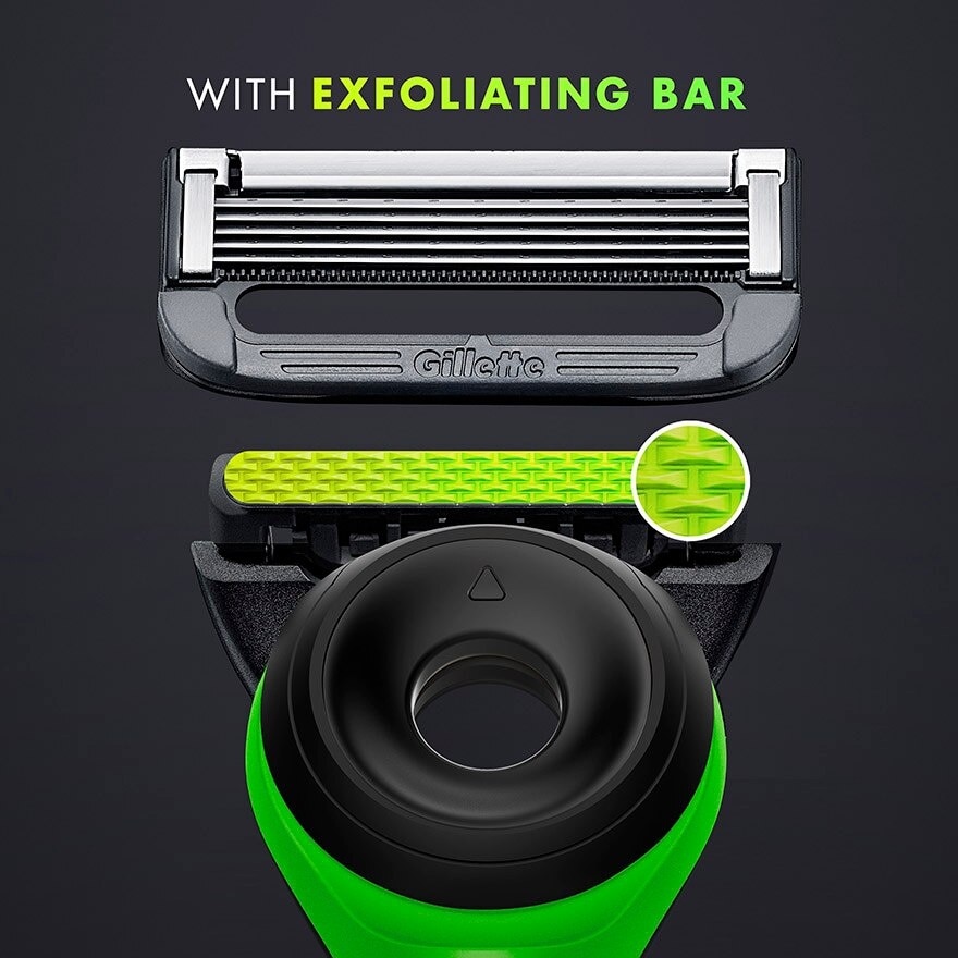 Labs Razer Limited Edition Exfoliating Bar Razor with 1 Handle + Razor Blade Refill 2s + Premium Magnetic Stand 1s