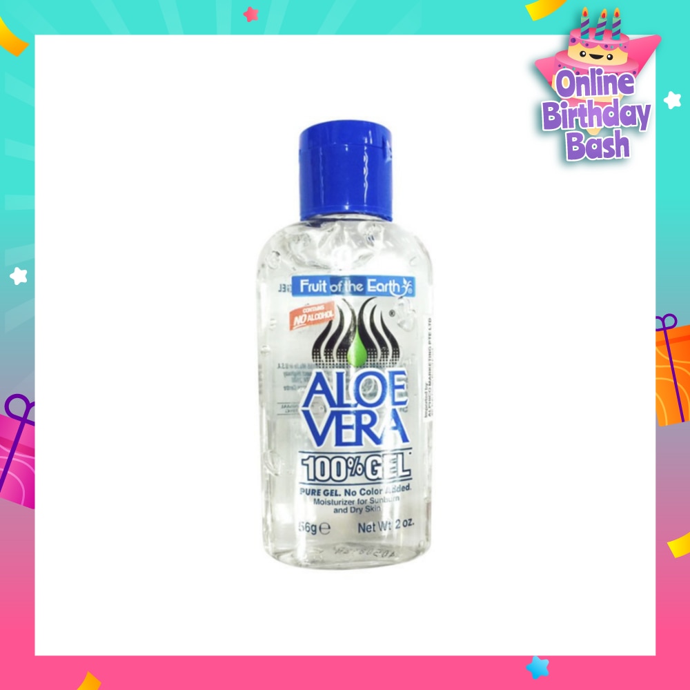 Aloe Vera 100% Gel Contains No Alcohol (Moisturizer for Sunburn & Dry Skin) 56g