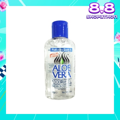 FRUIT OF THE EARTH Aloe Vera 100% Gel Contains No Alcohol (Moisturizer for Sunburn & Dry Skin) 56g