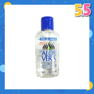 FRUIT OF THE EARTH Aloe Vera 100% Gel Contains No Alcohol (Moisturizer for Sunburn & Dry Skin) 56g