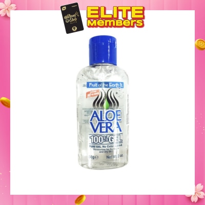 FRUIT OF THE EARTH Aloe Vera 100% Gel Contains No Alcohol (Moisturizer for Sunburn & Dry Skin) 56g