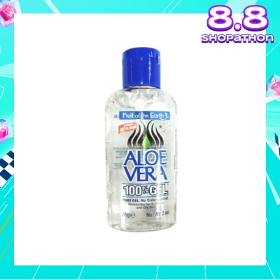 FRUIT OF THE EARTH Aloe Vera 100% Gel Contains No Alcohol (Moisturizer for Sunburn & Dry Skin) 56g