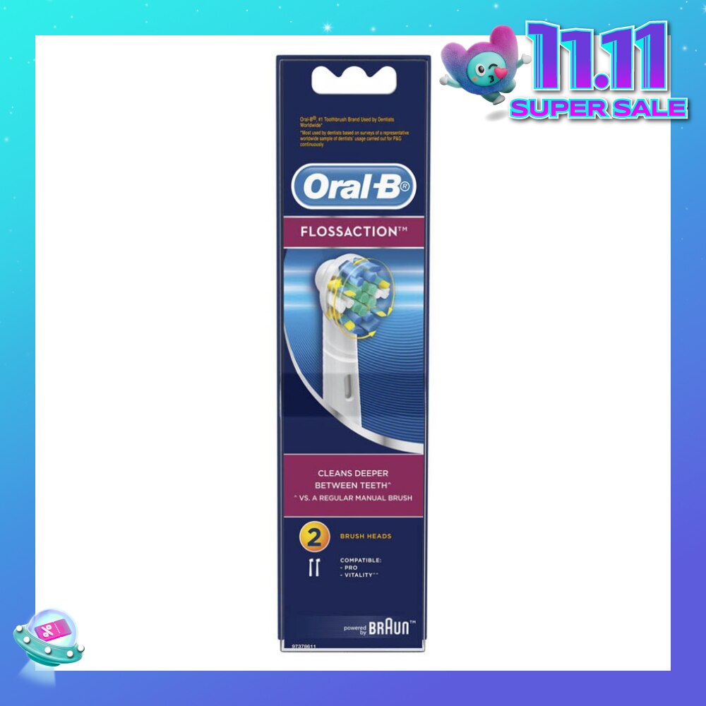 Power Brush Set Floss Action Refill 2 Count