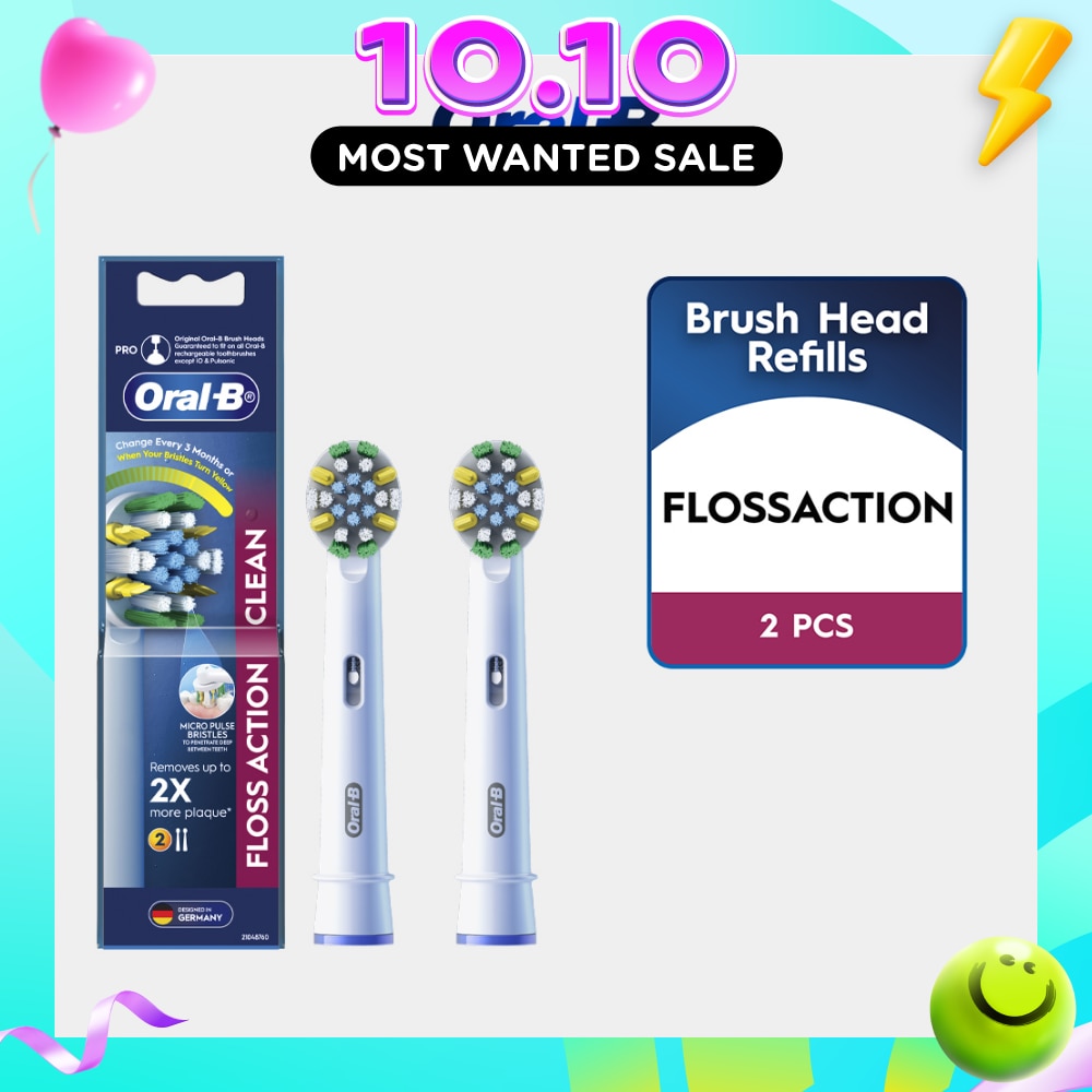 Floss Action Clean Electric Toothbrush Replacement Head 2s image