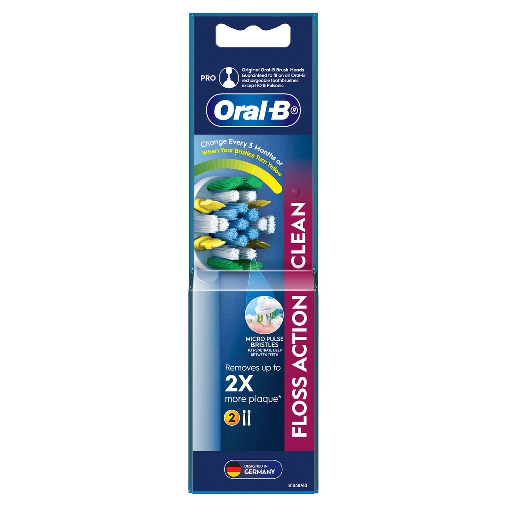Floss Action Clean Electric Toothbrush Replacement Head 2s