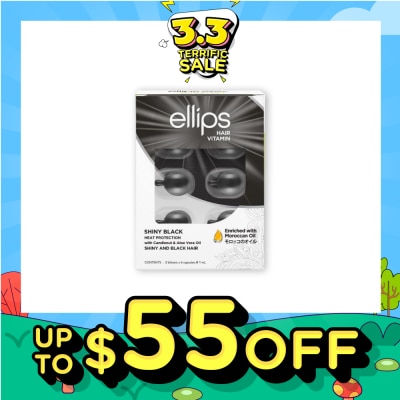 ELLIPS Hair Vitamins Shiny Black (Protect Against Sun Damage And Nourish Shiny Glossy Black Hair) 12s