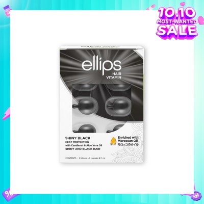 ELLIPS Hair Vitamins Shiny Black (Protect Against Sun Damage And Nourish Shiny Glossy Black Hair) 12s