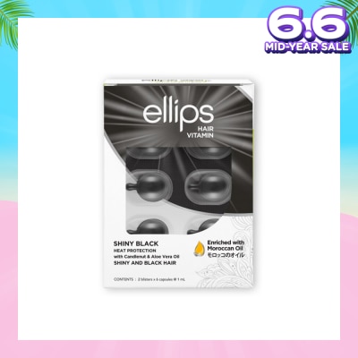 ELLIPS Hair Vitamins Shiny Black (Protect Against Sun Damage And Nourish Shiny Glossy Black Hair) 12s
