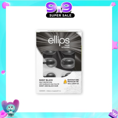 ELLIPS - Hair Vitamins Shiny Black (Protect Against Sun Damage And Nourish Shiny Glossy Black Hair) 12s image