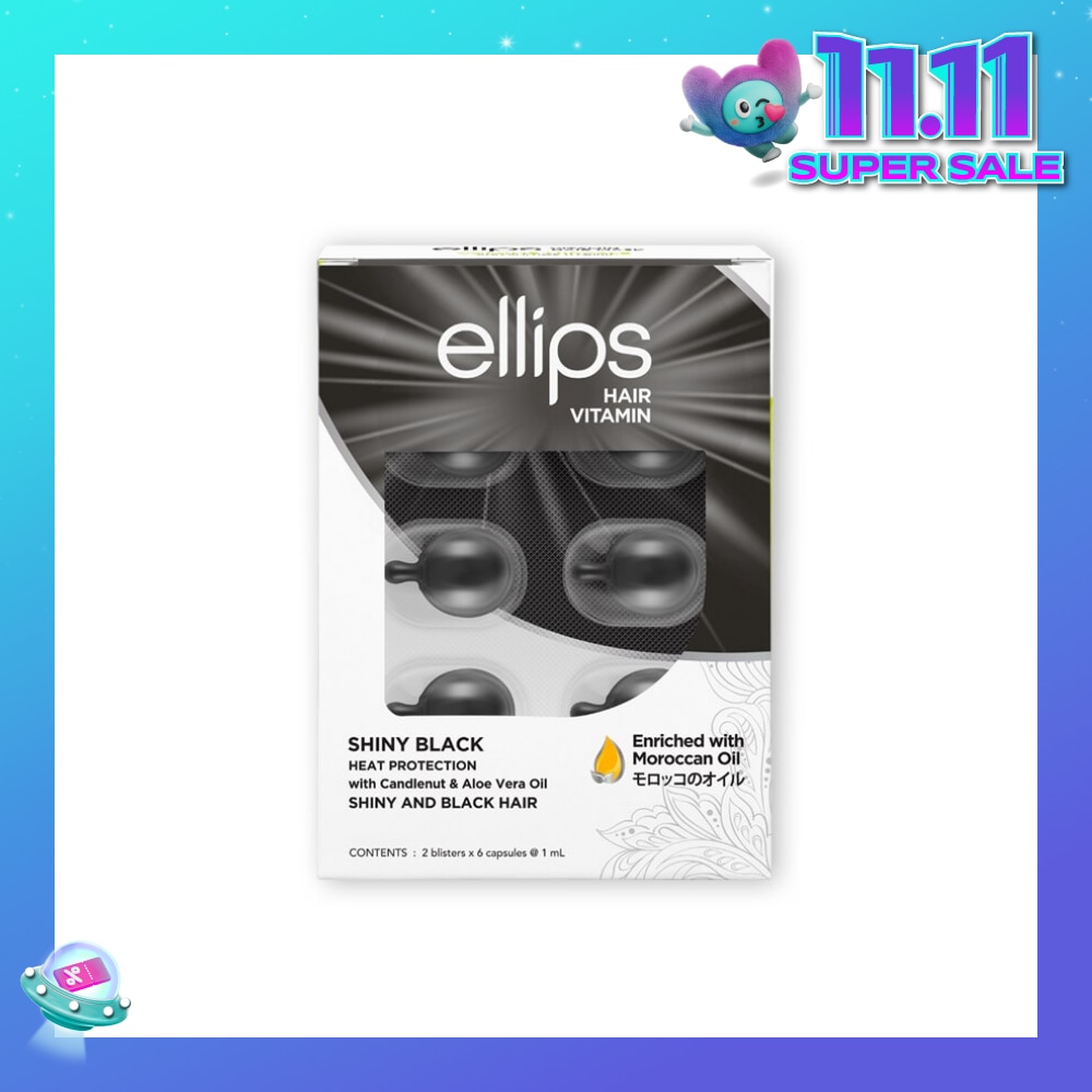 Hair Vitamins Shiny Black (Protect Against Sun Damage And Nourish Shiny Glossy Black Hair) 12s