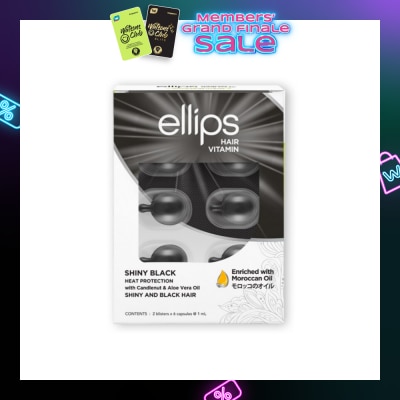 ELLIPS Hair Vitamins Shiny Black (Protect Against Sun Damage And Nourish Shiny Glossy Black Hair) 12s