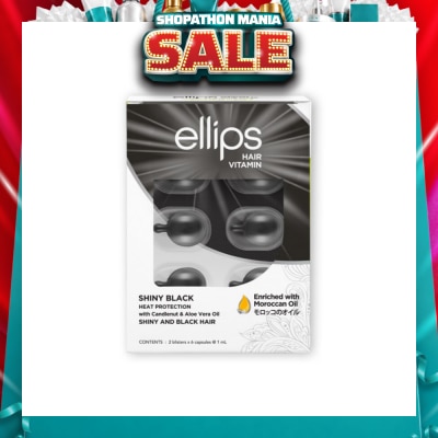 ELLIPS - Hair Vitamins Shiny Black (Protect Against Sun Damage And Nourish Shiny Glossy Black Hair) 12s