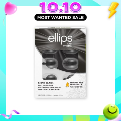 ELLIPS Hair Vitamins Shiny Black (Protect Against Sun Damage And Nourish Shiny Glossy Black Hair) 12s image