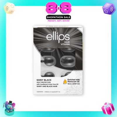 ELLIPS - Hair Vitamins Shiny Black (Protect Against Sun Damage And Nourish Shiny Glossy Black Hair) 12s