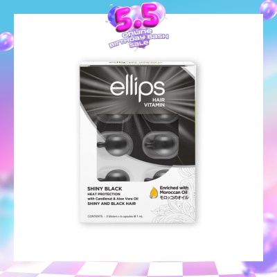 ELLIPS - Hair Vitamins Shiny Black (Protect Against Sun Damage And Nourish Shiny Glossy Black Hair) 12s