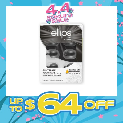 ELLIPS - Hair Vitamins Shiny Black (Protect Against Sun Damage And Nourish Shiny Glossy Black Hair) 12s