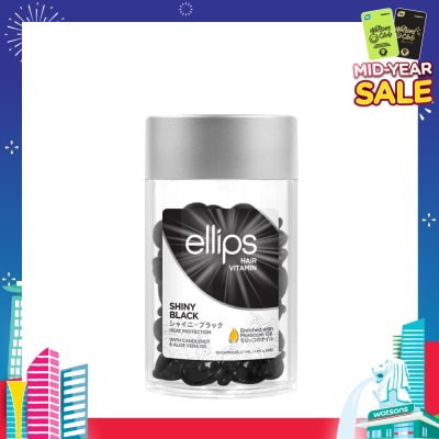 ELLIPS Hair Vitamins Shiny Black (Protect Against Sun Damage And Nourish Shiny Glossy Black Hair) 50s