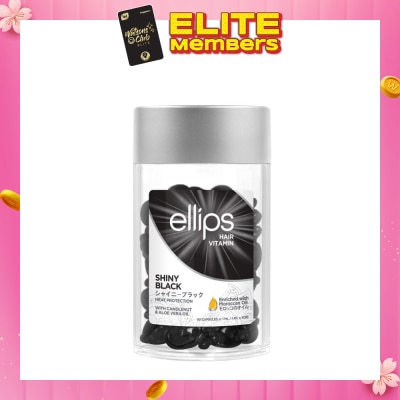 ELLIPS Hair Vitamins Shiny Black (Protect Against Sun Damage And Nourish Shiny Glossy Black Hair) 50s