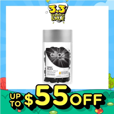 ELLIPS Hair Vitamins Shiny Black (Protect Against Sun Damage And Nourish Shiny Glossy Black Hair) 50s